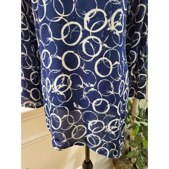 Avenue Women's Blue Polyester Round Neck Long Sleeve Pullover Blouse Size 22/24 - Picture 5 of 13